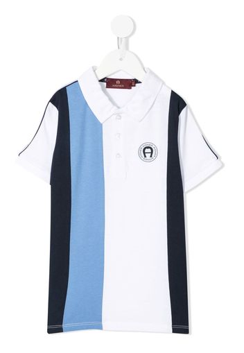 Aigner Kids striped short-sleeve polo shirt - Blau