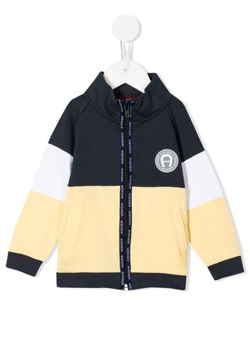 Aigner Kids zip-front logo sweatshirt - Blau