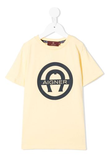 Aigner Kids logo-print T-shirt - Gelb