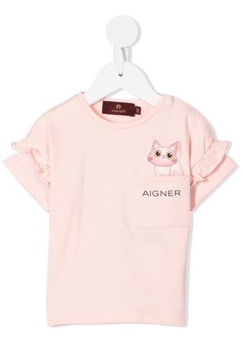 Aigner Kids logo-print short-sleeved T-shirt - Rosa