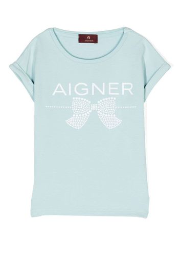 Aigner Kids logo-print T-shirt - Blau