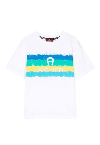 Aigner Kids logo-print cotton T-shirt - Weiß