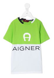 Aigner Kids Zweifarbiges T-Shirt - Grün