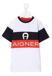 Aigner Kids T-Shirt mit Logo-Streifen - Weiß