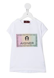 Aigner Kids logo cotton T-shirt - Weiß