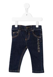 Aigner Kids Gerade Jeans mit Logo-Stickerei - Blau