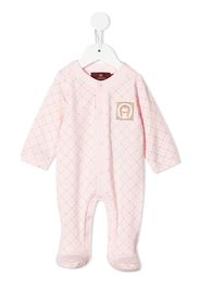 Aigner Kids sleeve logo-print babygrow - Rosa