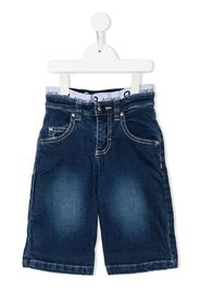 Aigner Kids logo-waist denim shorts - Blau