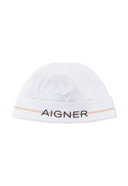 Aigner Kids logo-stripe print hat - Weiß