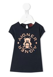 Aigner Kids logo-print cotton T-shirt - Blau