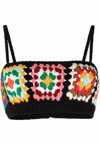 Alanui POSITIVE VIBES HAND CROCH BRA EMBASSY BL - Schwarz