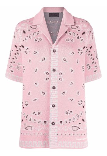 Alanui COTTON PIQUET BANDANA SHIRT LIGHT PINK M - Rosa