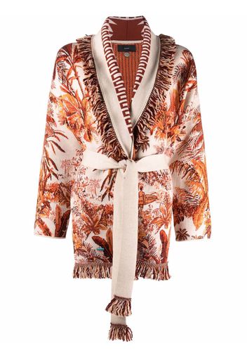 Alanui HO'OKIPA TOILE DE JOUY CARDI RUST ORANGE