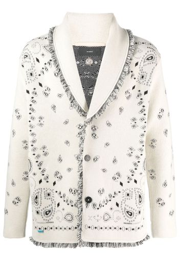 Alanui Bandana jacquard cashmere cardigan - Weiß