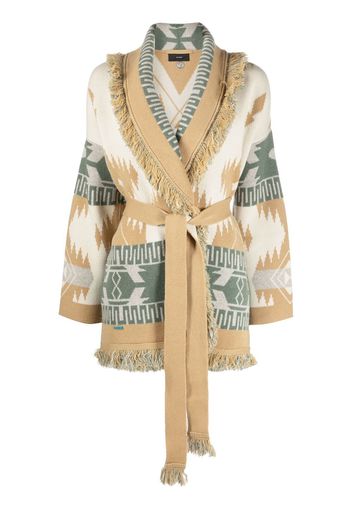 Alanui Icon fringed cashmere cardigan - Nude