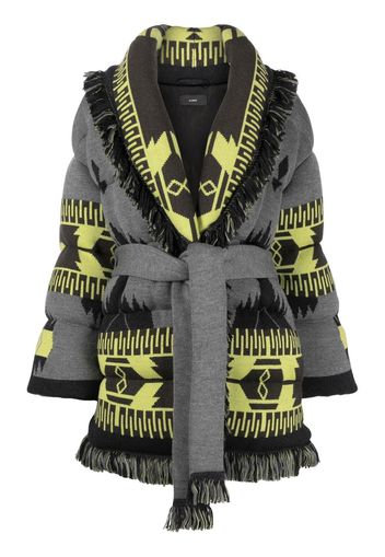 Alanui Icon jacquard belted puffer jacket - Grau