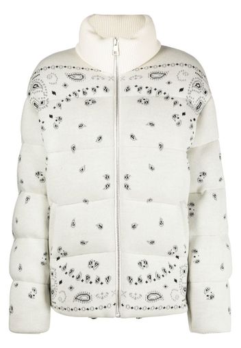 Alanui bandana-print padded jacket - Weiß