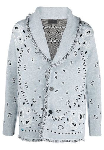 Alanui Bandana jacquard cashmere cardigan - Blau