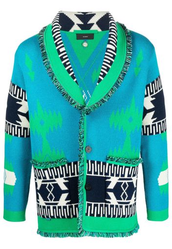 Alanui Icon jacquard-knit cardigan - Blau