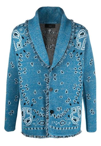 Alanui Icon bandana-jacquard cardigan - Blau