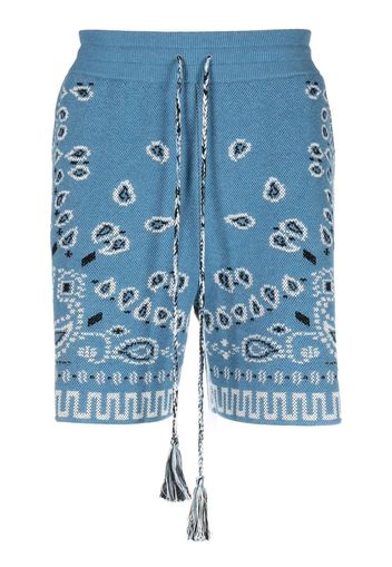 Alanui bandana-print track shorts - Blau