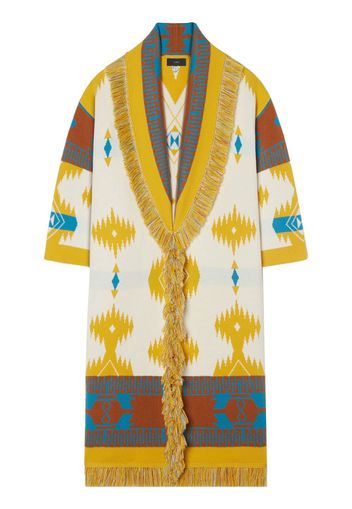 Alanui Icon jacquard fringed coat - Gelb