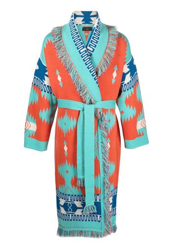 Alanui Tiger Lily Icon jacquard coat - Blau