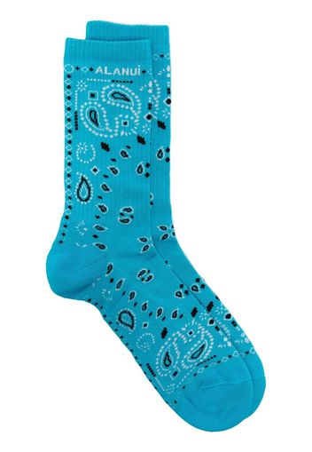 Alanui Bandana printed socks - Blau