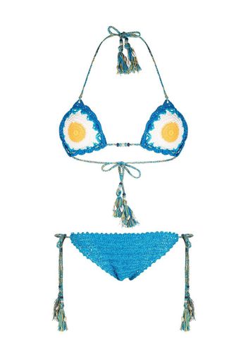 Alanui Beach Break crochet-knit bikini - Blau