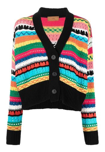 Alanui Over the Horizon striped cardigan - Schwarz