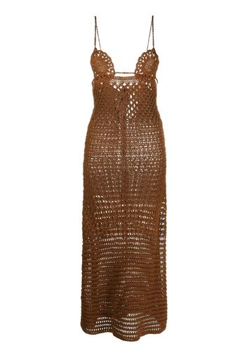 Alanui Mother Nature crochet dress - Braun