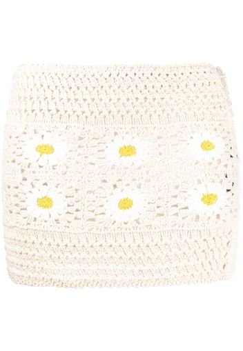 Alanui Daisy crochet skirt - Weiß