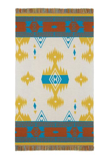 Alanui Icon jacquard-knit fringed blanket - Weiß