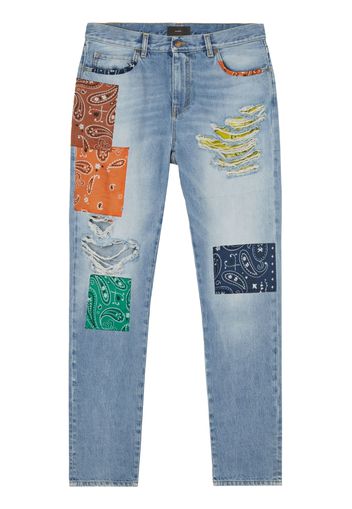 Alanui baggy-cut patchwork-design jeans - Blau