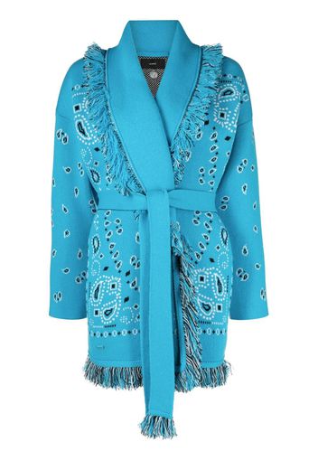 Alanui Bandana belted cardigan - Blau