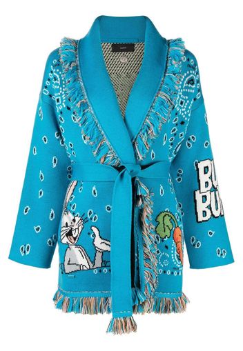 Alanui Bugs Bunny Bandana jacquard cardigan - Blau