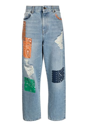 Alanui CALIFORNIA PATCHWORK PANTS DENIM - MULTI - Blau