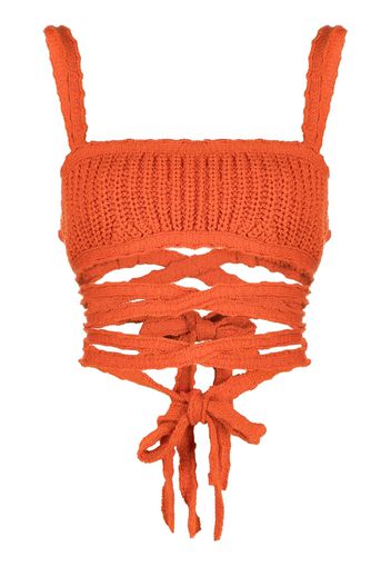 Alanui crochet-knit sleeveless top - Orange