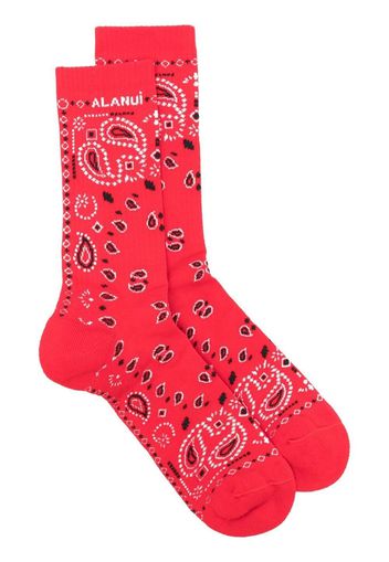 Alanui BANDANA SOCKS - RED - Red