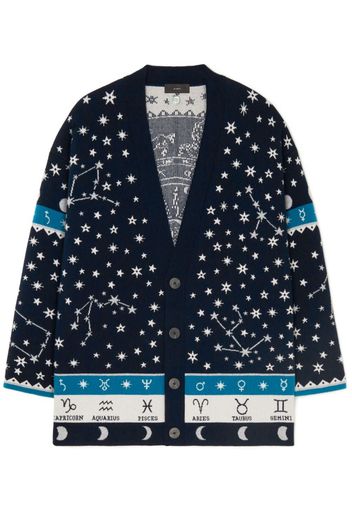 Alanui Astrology Wheel Jacquard-Cardigan - Blau