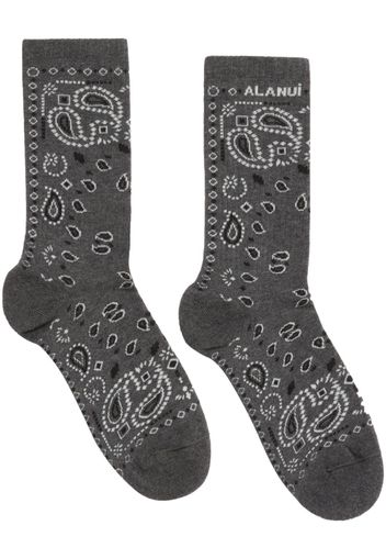 Alanui Bandana-print ankle socks - Grau