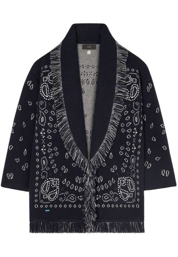 Alanui Bandana jacquard cashmere cardigan - Blau