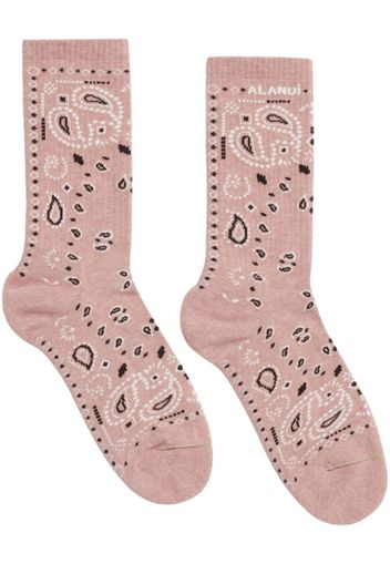 Alanui Bandana-print ankle socks - Rosa