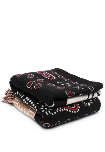 Alanui Icon jacquard knit blanket - Schwarz