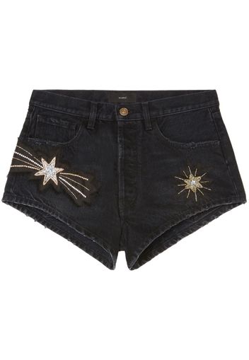 Alanui The Wandering Star Jeans-Shorts - Schwarz