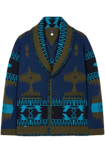 Alanui Icon Jacquard-Cardigan aus Kaschmir - Blau