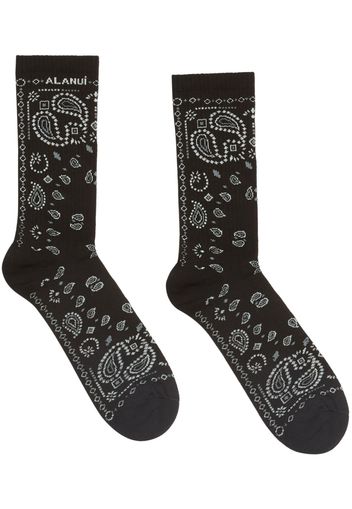 Alanui bandana-print socks - Schwarz