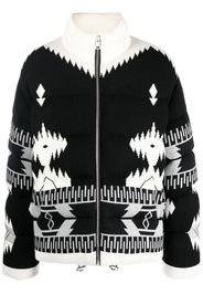 Alanui Gefütterter Mantel mit Print - Schwarz