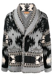 Alanui intarsia-knit button-fastening cardigan - Schwarz