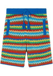 Alanui Over The Rainbow crochet-knit shorts - Blau